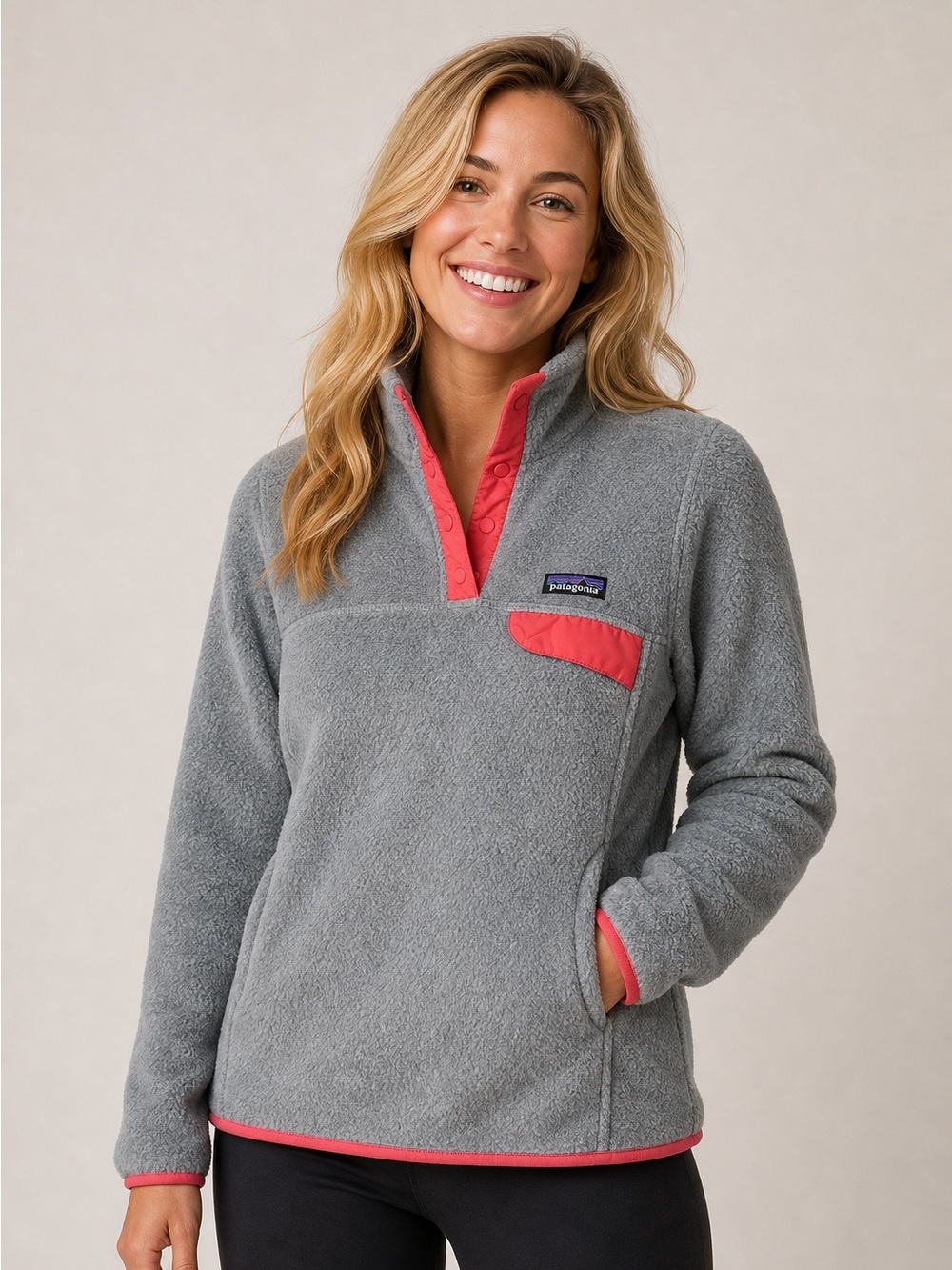 Patagonia Tsnap Pullover Coral/Grey